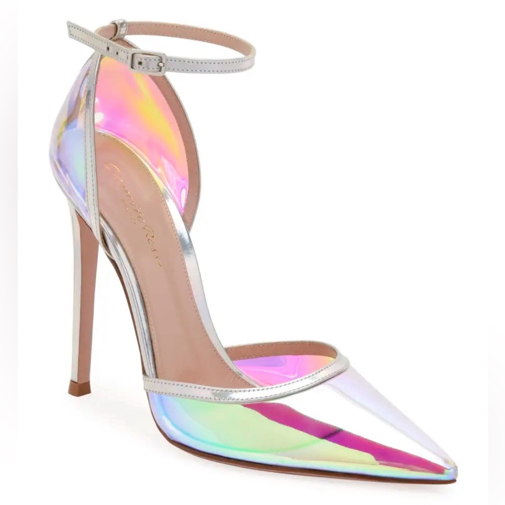 Gianvitto Rossi Sabin 85 Iridescent Perspex And Leather Pumps NWOT